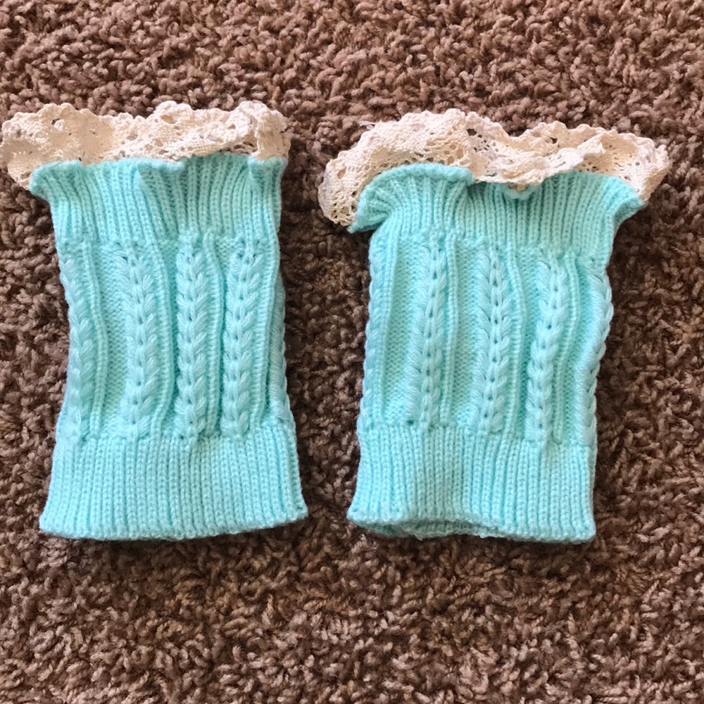 Over the top of a boot leg warmers